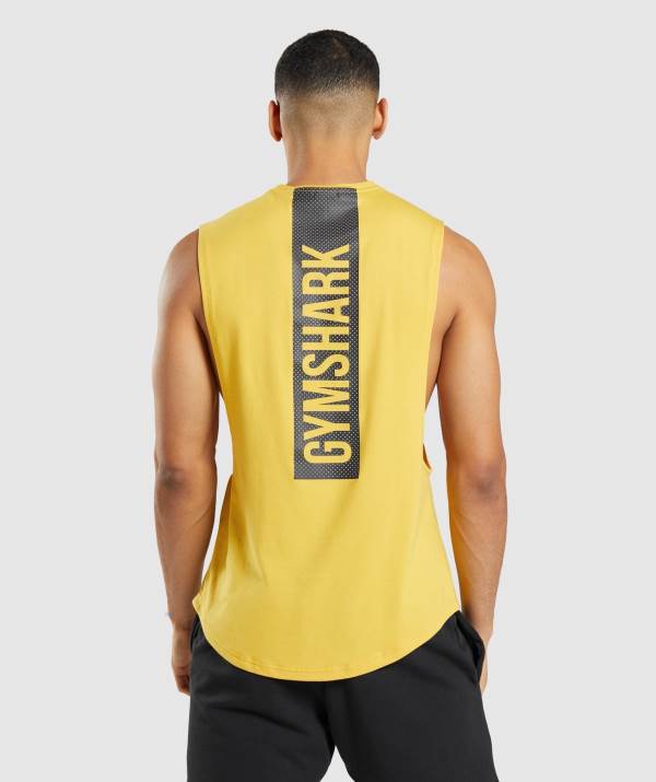 Panske Tielko Gymshark Bold Drop Arm Žlté | CE2734601